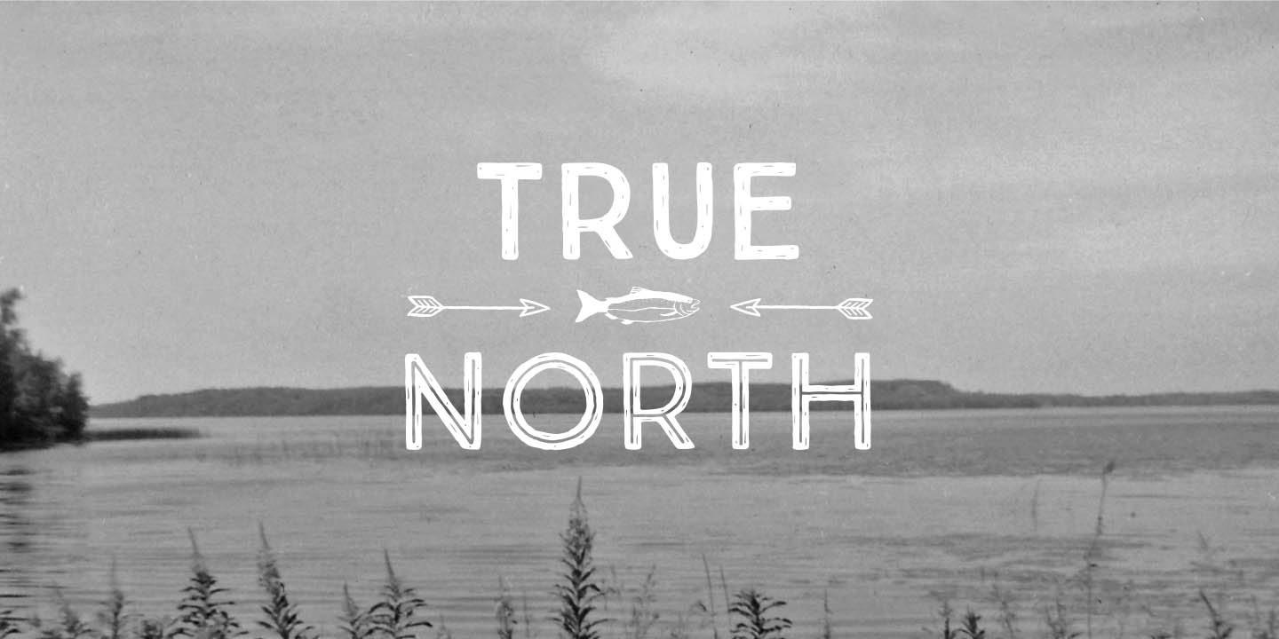 Przykład czcionki True North Rough Inline
